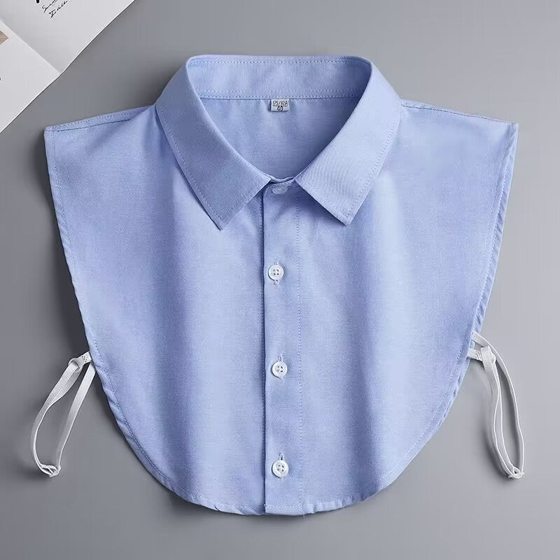 Detachable False Collar – Solid Color 4-Button Polyester Yarn