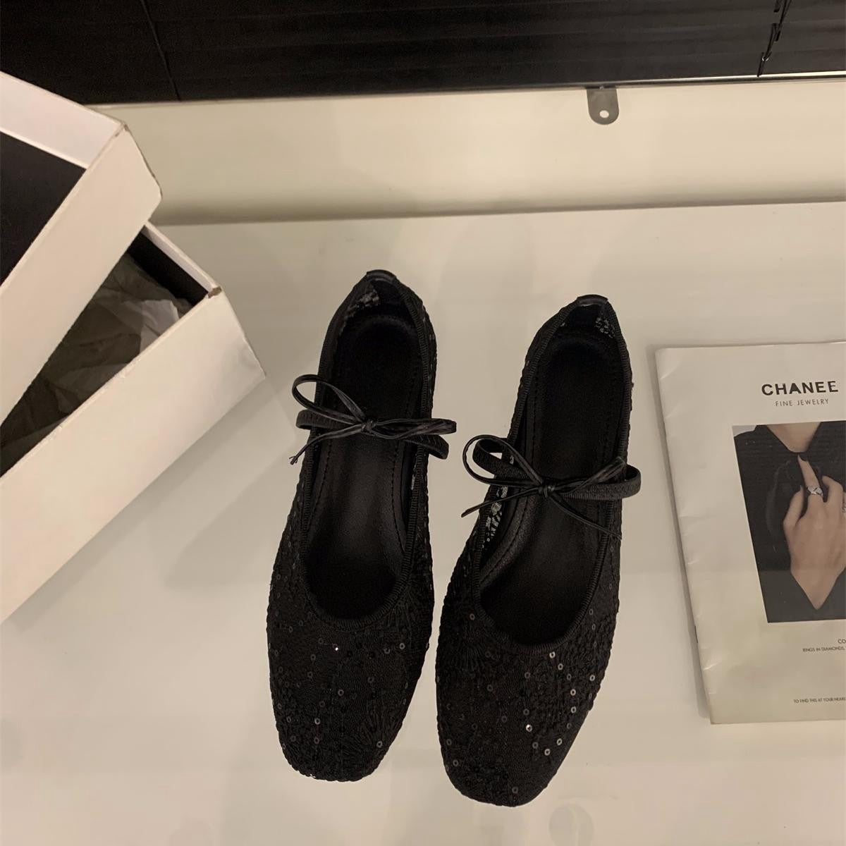 Spring Mesh Breathable Square Toe Mary Jane Pumps