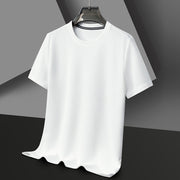 Summer Solid Color Men's Polyester Round Neck T-shirt