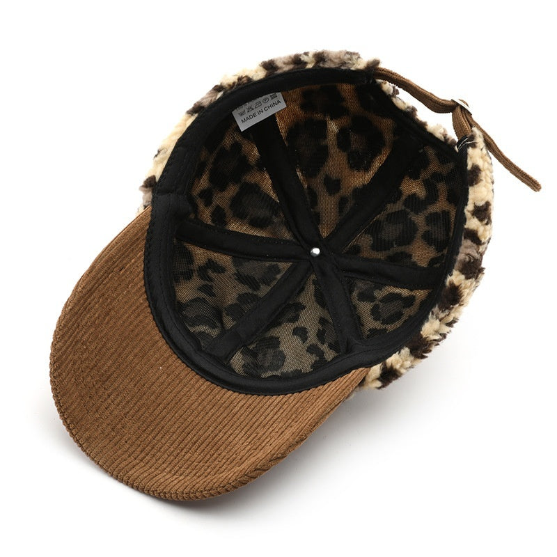 Women's Retro Color-Block Leopard Print Baseball Cap