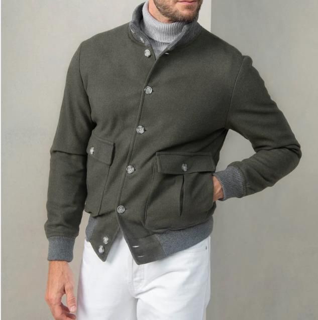 Men's Design Long Sleeve Stand Collar Top