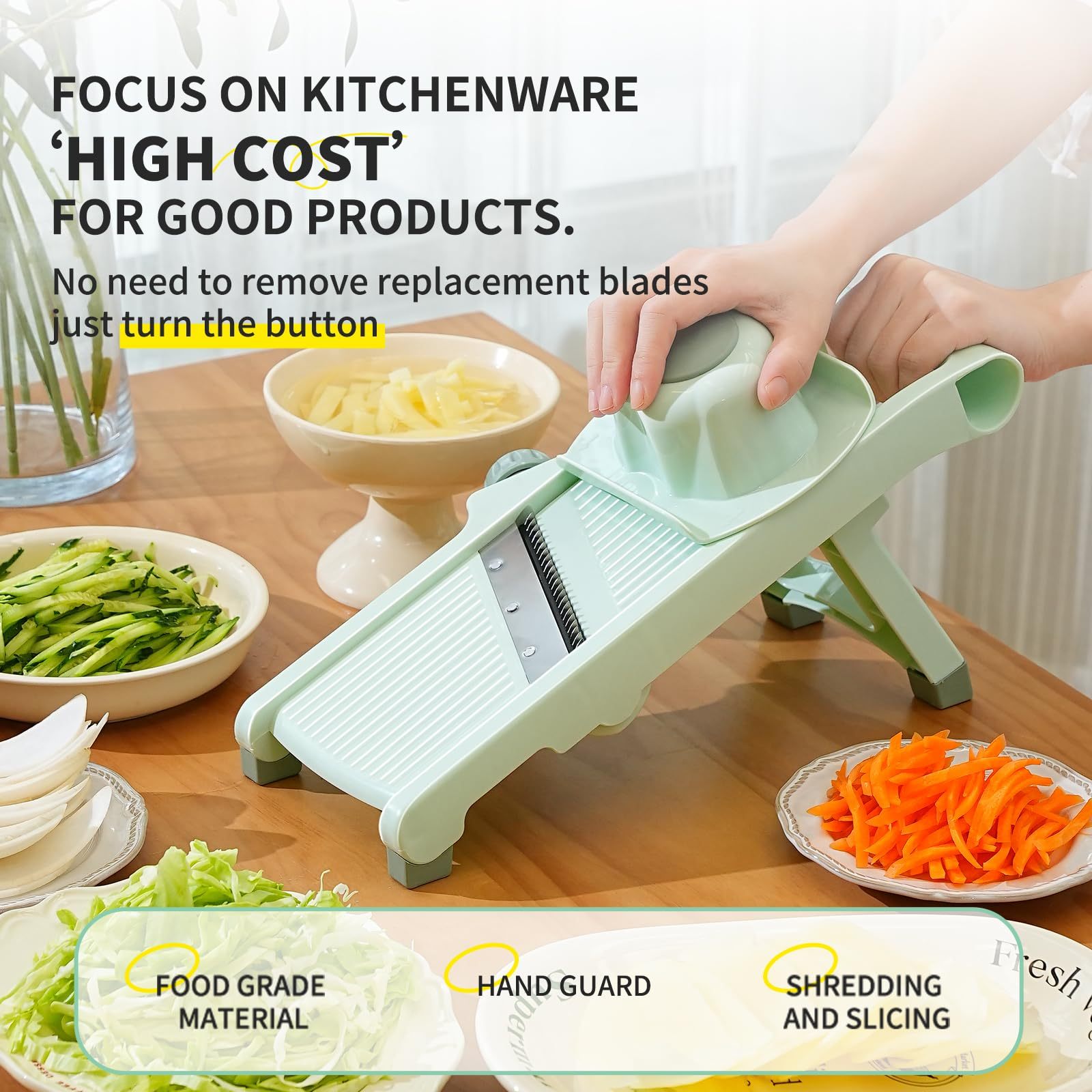 Multifunctional Vegetable Slicer & Grater – Julienne Cutter with Handle for Kitchen Use
