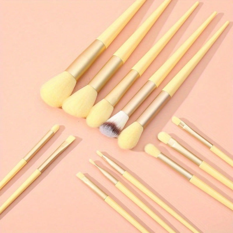 Professional Makeup Brush Set – 13pcs Soft Fluffy Foundation, Powder, Eyeshadow, Kabuki, Sponge & Beginner Kit
