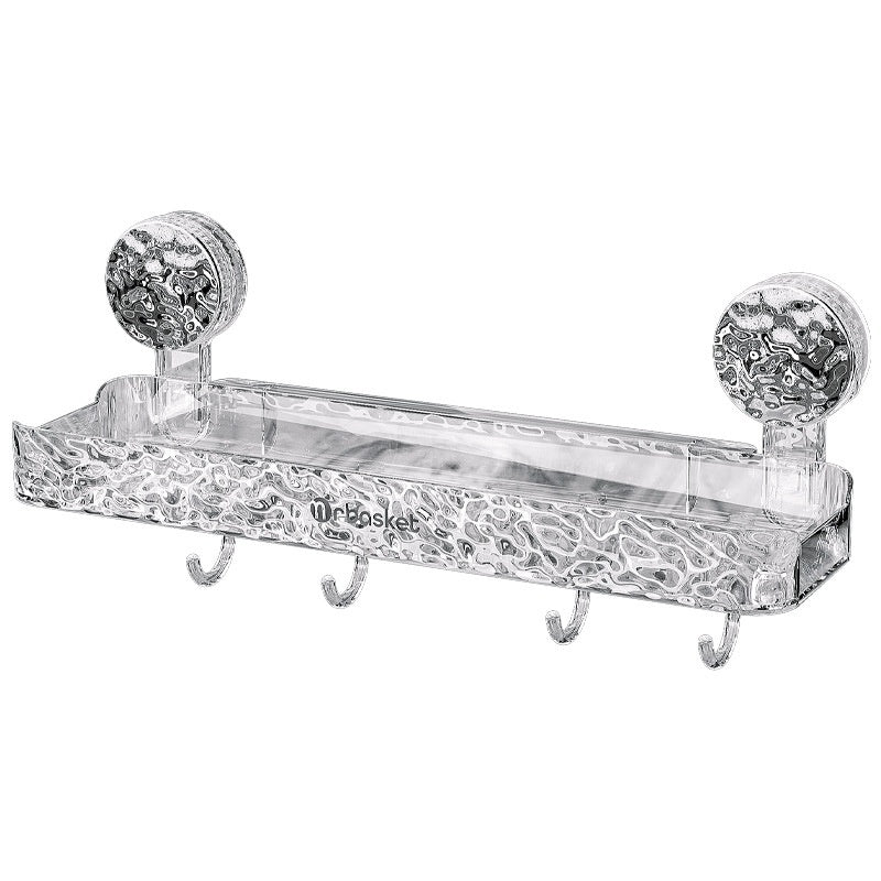 Bathroom Suction Plastic Storage Rack – Wall-Mounted, No-Drill Organizer