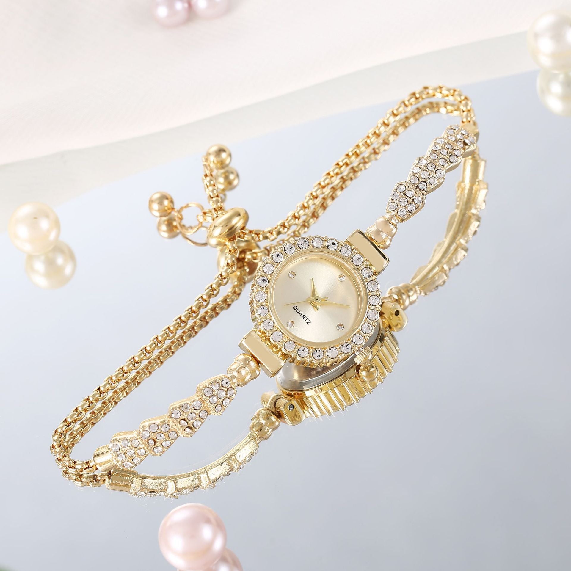 Fashion Luxury Women's Watch Gold Fine Strap