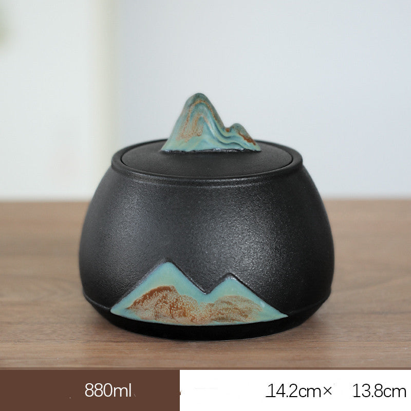 Home Large Sealed Ceramic Tea Storage Jar