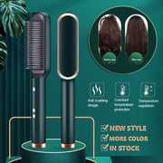2-in-1 Hair Straightener & Hot Comb – Dual-Purpose Negative Ion Electric Curling Brush