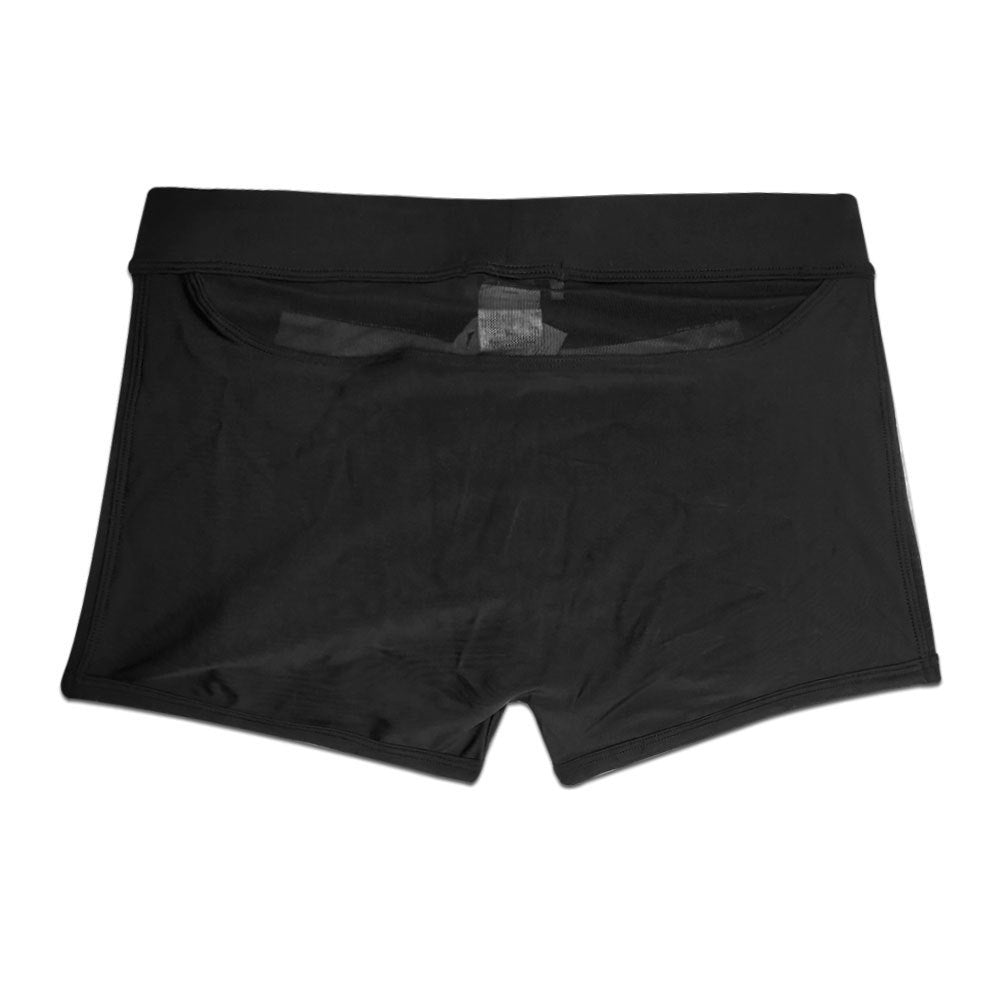 Mesh Stitching Boxer Swimming Trunks