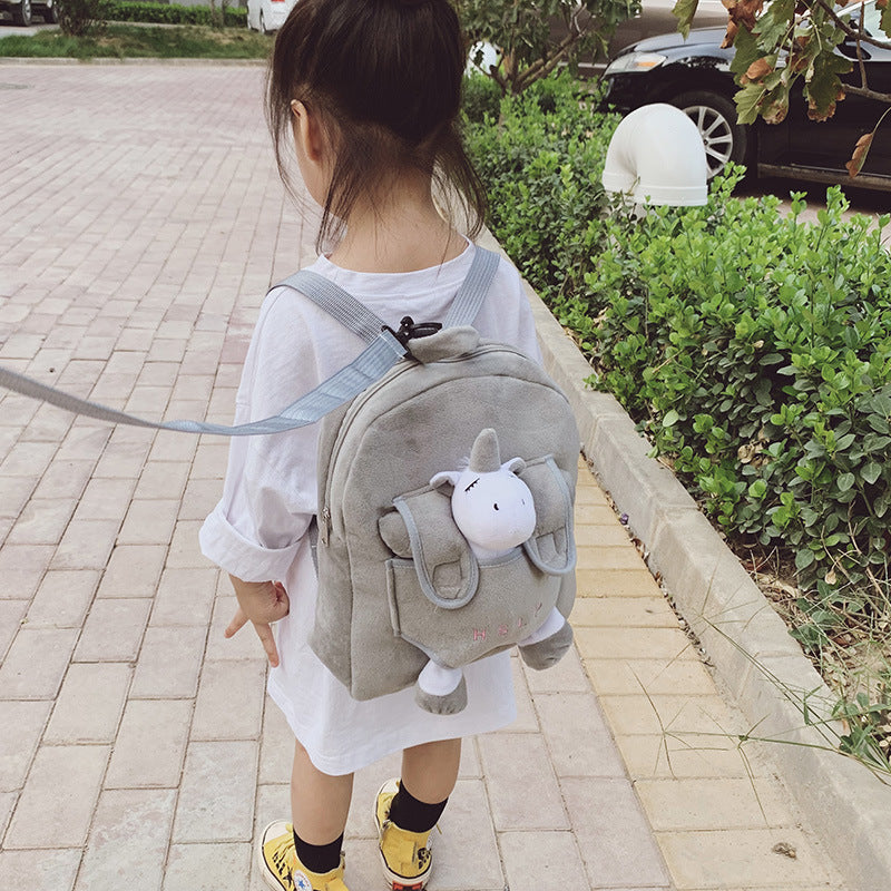 Unisex Plush Cartoon Kindergarten Backpack Childlike Style