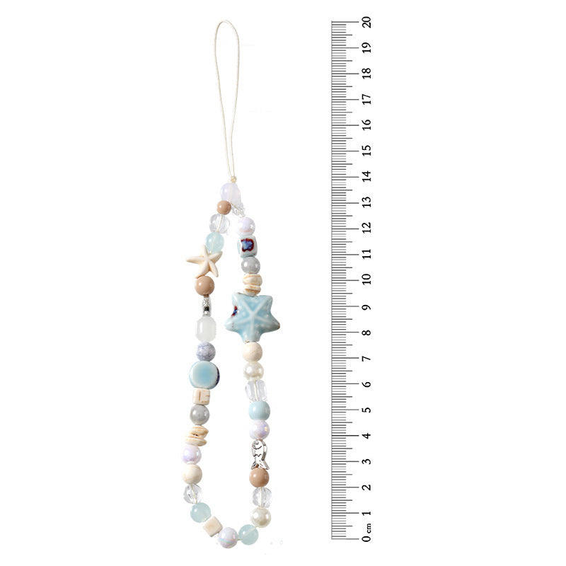 Beaded Ceramic Starfish Accessories Mobile Phone Lanyard