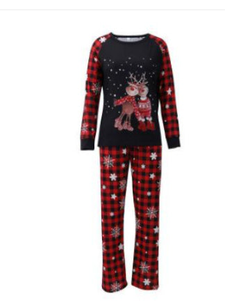 European And American New Christmas Print Parent-child Suit Home Service