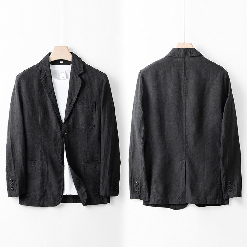 Men's Linen Suit Jacket Casual Small Suit Loose Casual Clothes