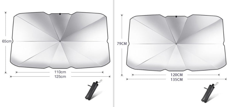 Foldable Car Windshield Sun Shade Umbrella, UV Protection and Heat Insulation Front Window Cover