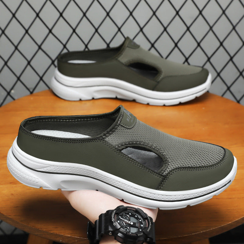 Men's Hollow-out Half Slippers Soft Bottom Comfortable Casual Shoes