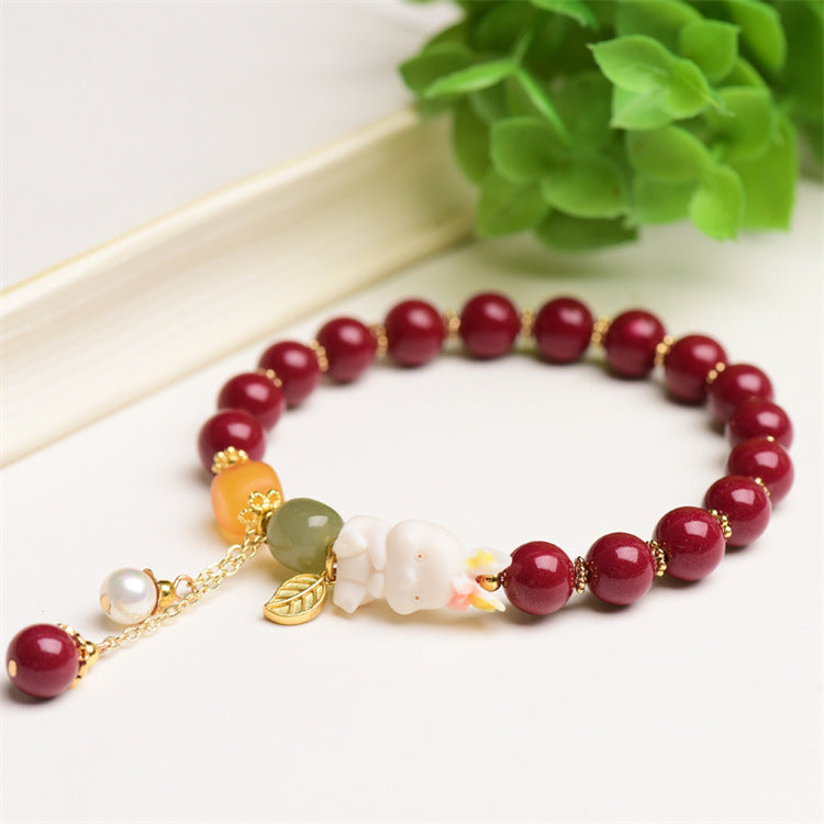 Tian Yu Natural Beeswax Purple Gold Sand Bracelet For Women
