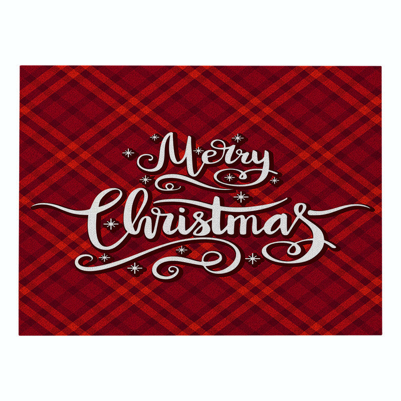 Christmas Series Cotton And Linen Placemat Dining Table Cushion Heat Proof Mat Anti-scald