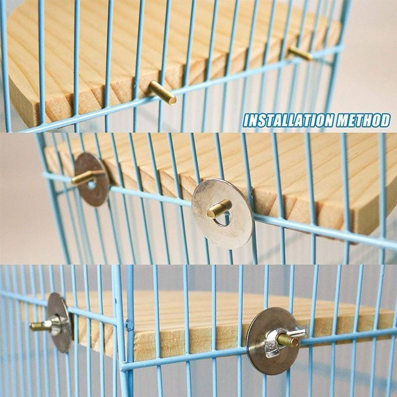 Solid Wood Jumping Platform – Bird Cage Standing Board Toy