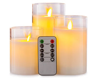 LED Candle Light with Glass Shade Simulation Flameless Decorative Lamp