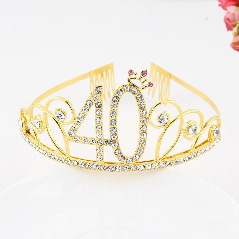 Creative Diamond Alphabet Headdress Birthday Hair Accessories