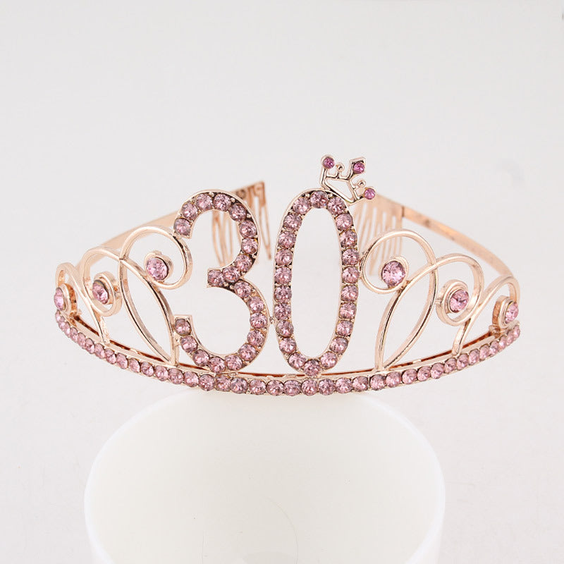 Creative Diamond Alphabet Headdress Birthday Hair Accessories