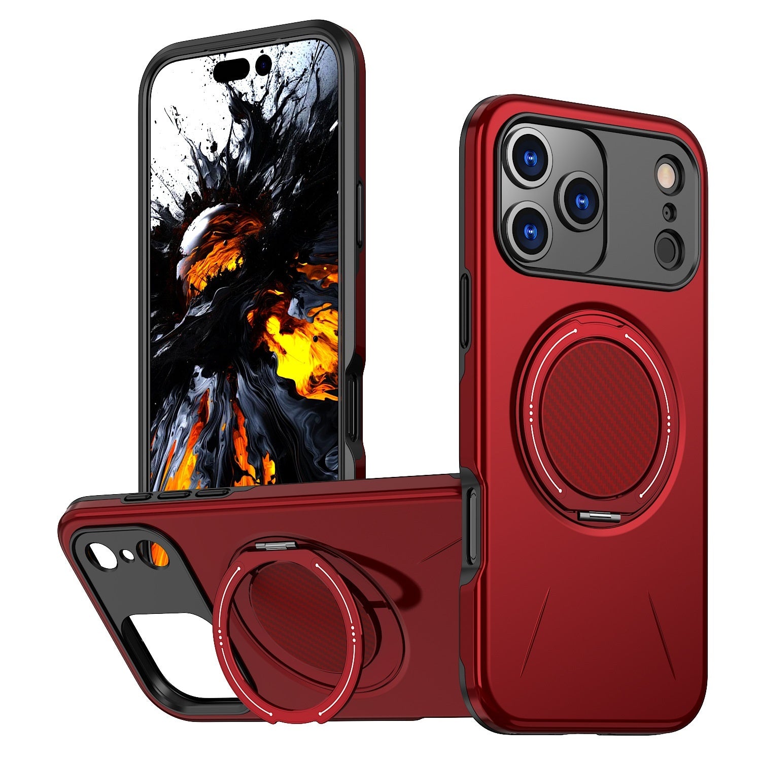 Rotating Magnetic Phone Case with Damping Bracket Two-in-One Design for 17 Series