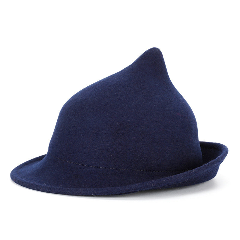 Fashion Personality Curling Wool Witch Hat – Trendy Winter Statement Headwear