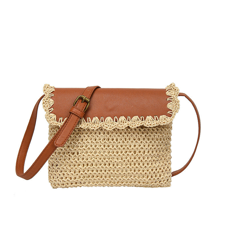 Women’s Straw Mori Style Western All-Matching Beach Crossbody Bag