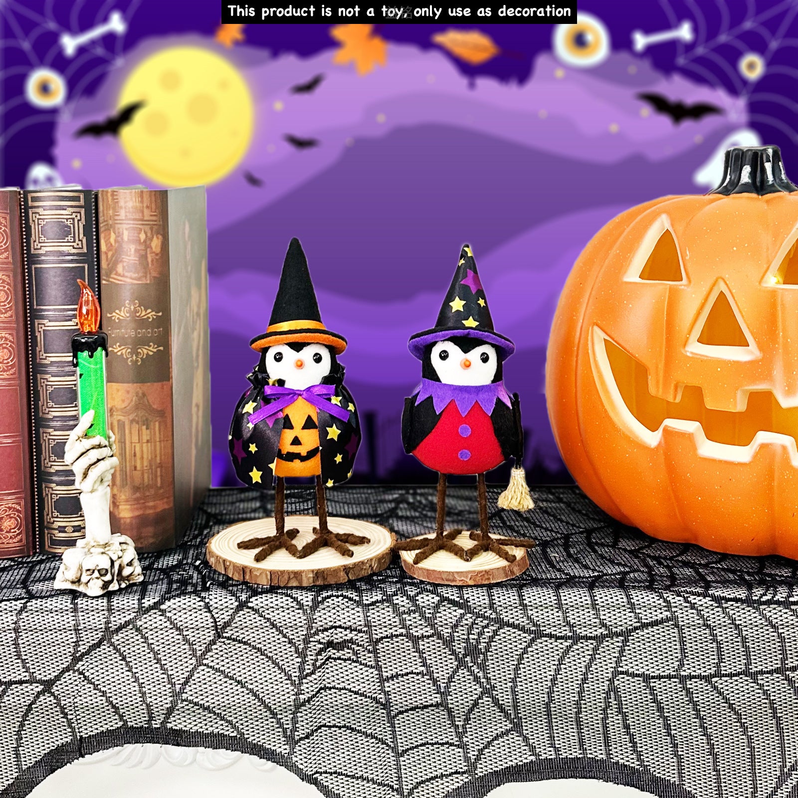 Halloween Decorations Top Hat Bird Doll Doll