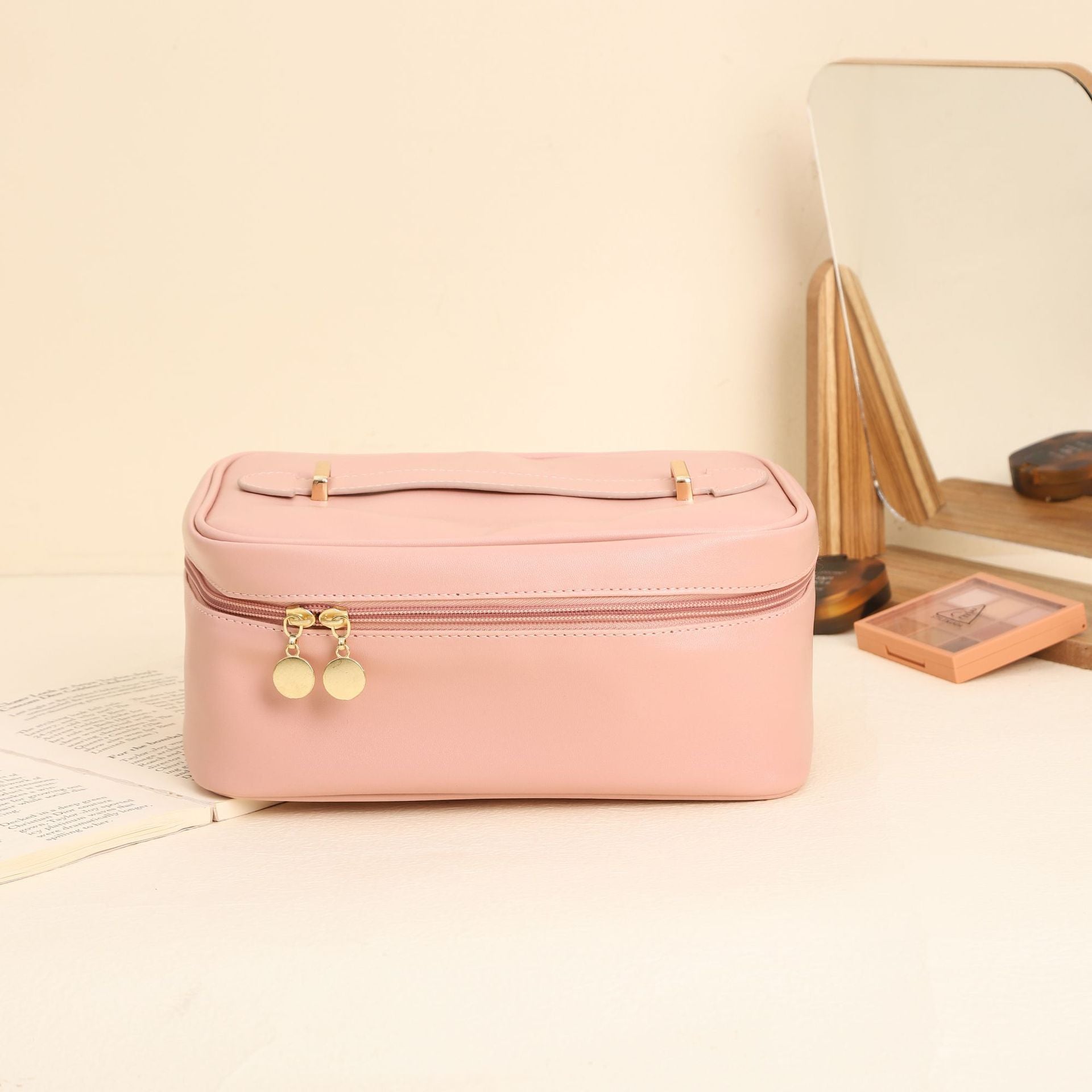 Urban Simple PU Leather Handbag – Solid Color Shoulder Bag with Polyester Lining