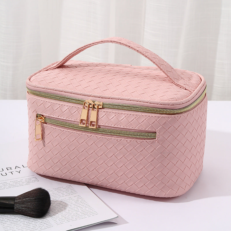 Square Handle Cosmetic Bag – Portable Toiletry Travel Makeup Storage