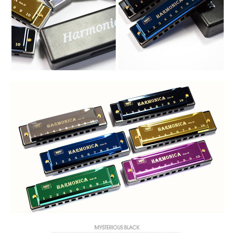 Titanium Copper Core 10 Holes Blues Harp Student Children Early Education Educational Orff Musical Instrument Toy Harmonica