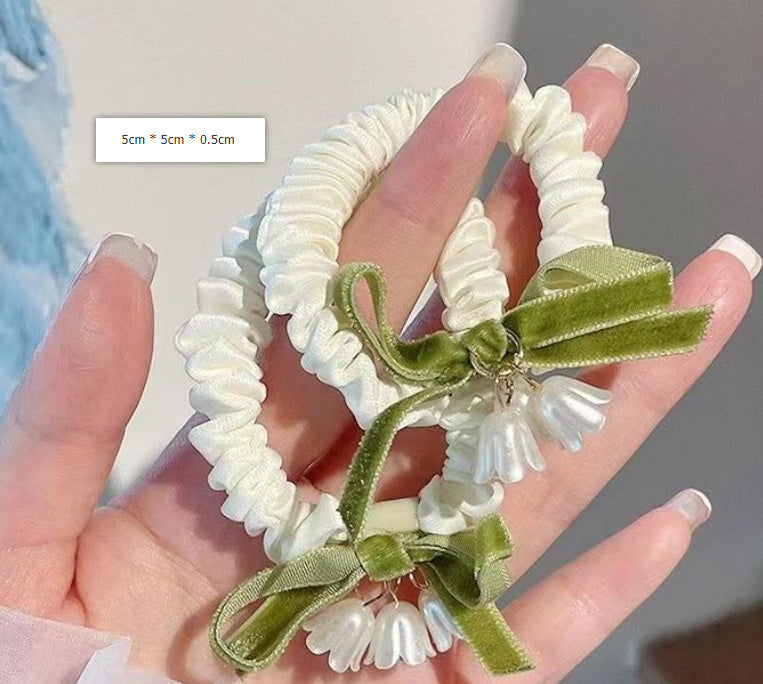 New Lily Headband Bow Small Intestine Hair Ring Advanced Sensual Tie Hair Rope Hair Accessories