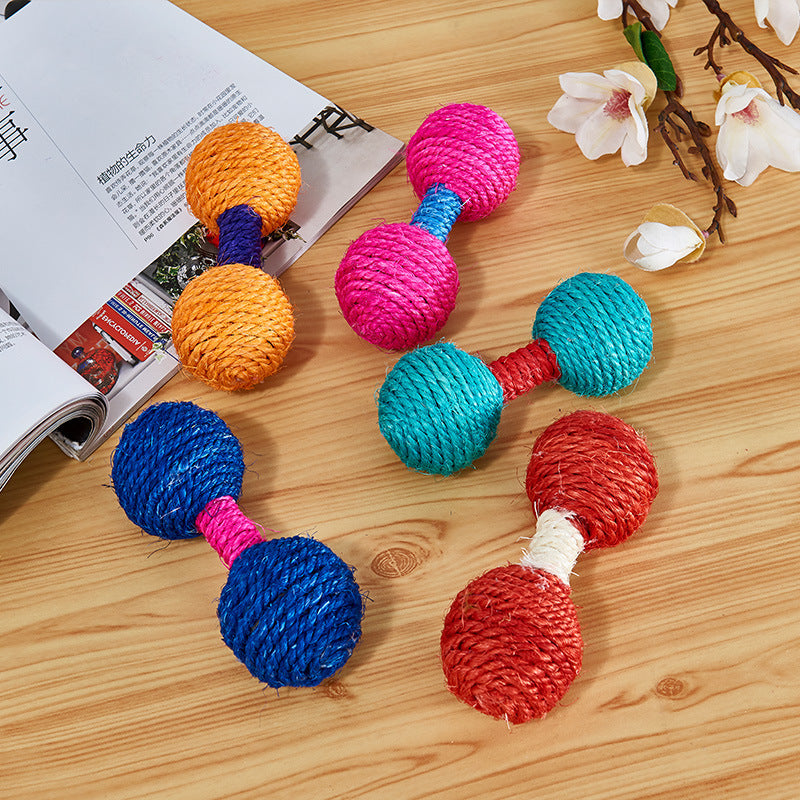 Cat Supplies Sisal Dumbbell Ball Toy Color Mini