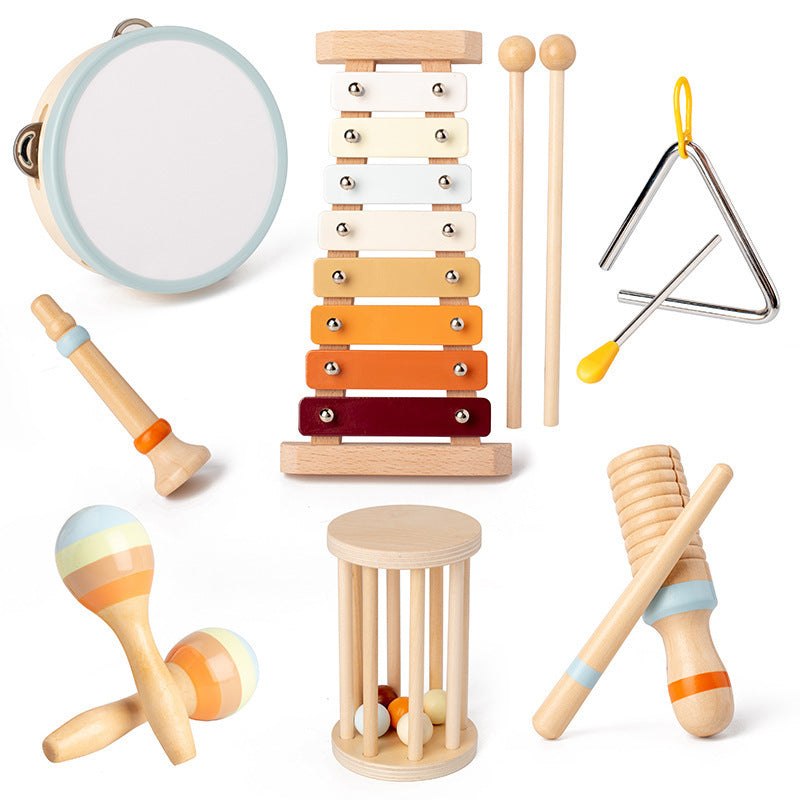 Children's Wooden Orff Musical Instrument Packages Vocal Music Enlightenment Science And Education