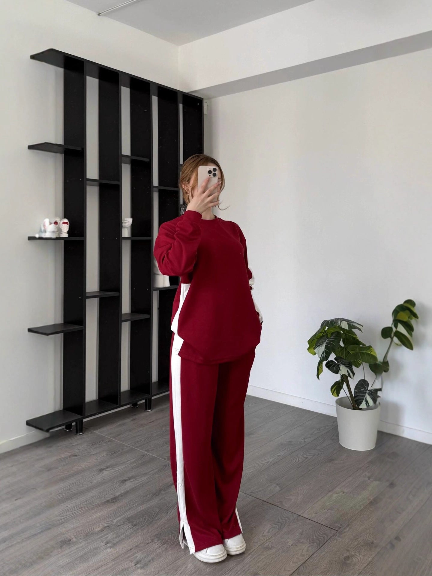 Unisex Polyester Color Block Relaxed Suit With Contrast