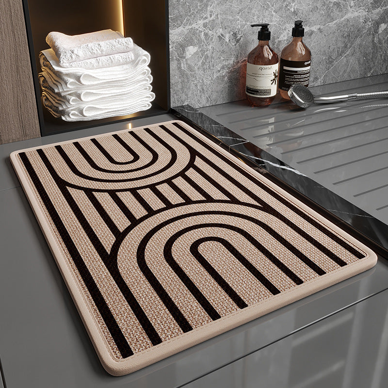 Home Fashion Linen Non-Slip Bathroom Mats