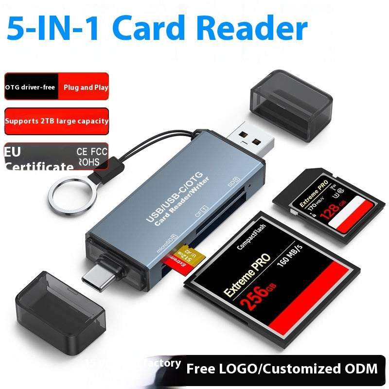 3-in-1 CF, SD, USB Card Reader – Multi-format Memory Card Reader