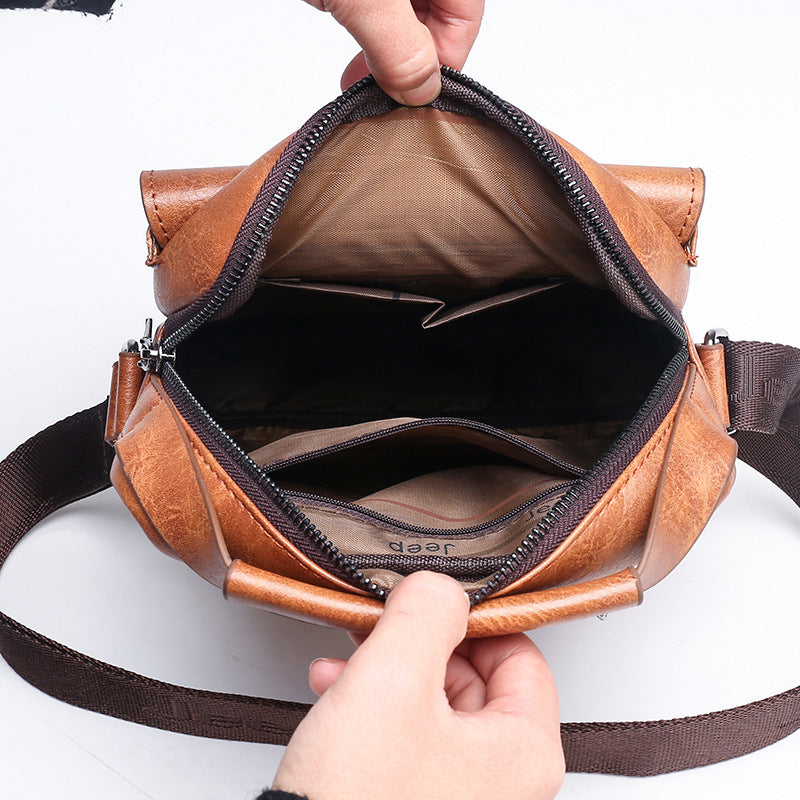 Men's Synthetic Leather Document Messenger Bag Crossbody