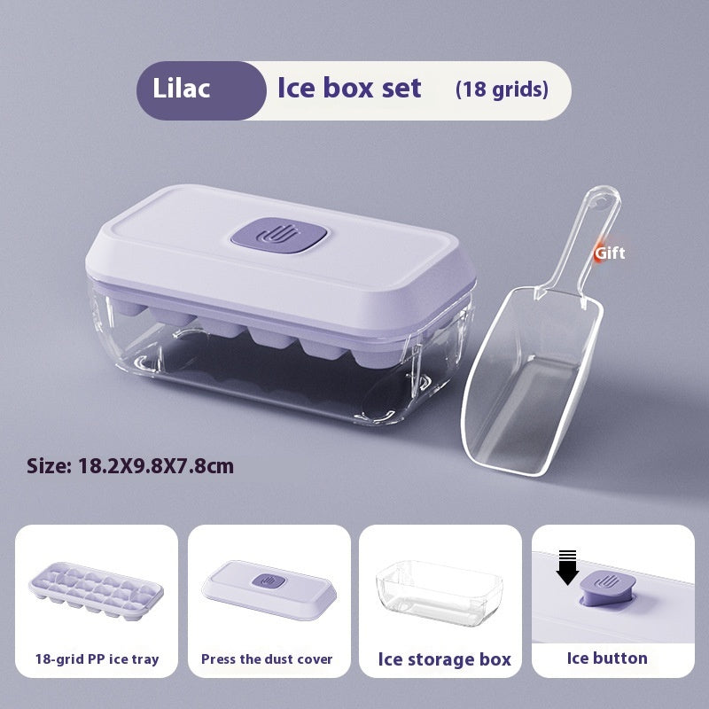 Silicone Ice Cube Tray 32 Grid With Lid Food Safe Spatula
