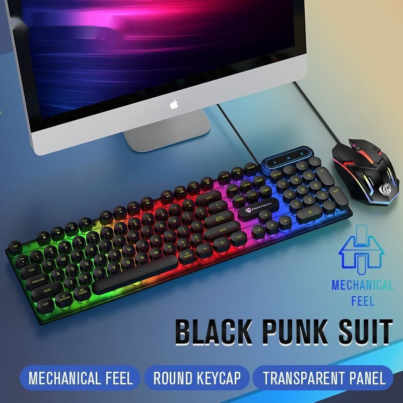 Wired Keyboard & Mouse Set – Full-Size Office Combo, Plug-and-Play USB