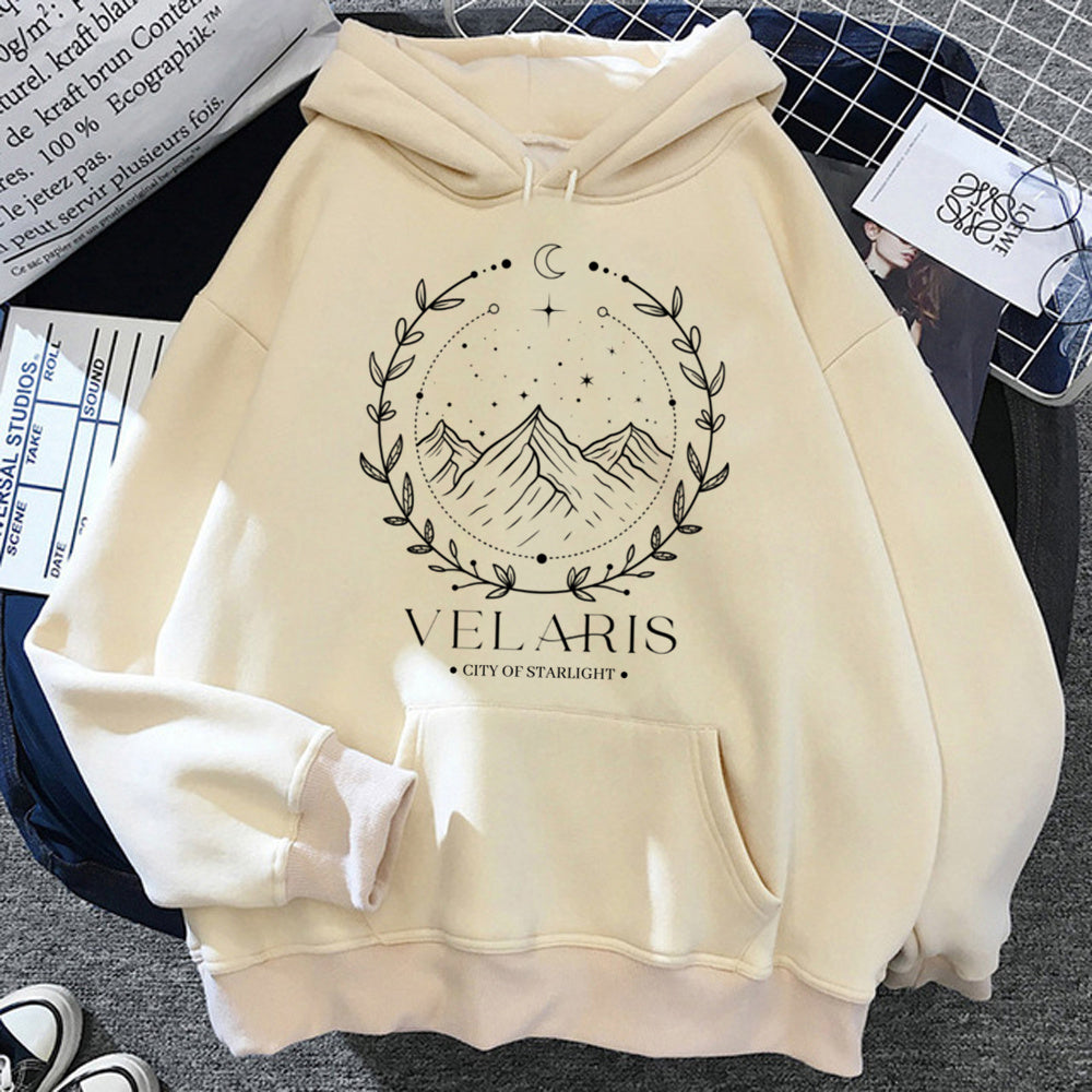 Women Japanese Gothic Aesthetic Hoodie Polyester Relaxed