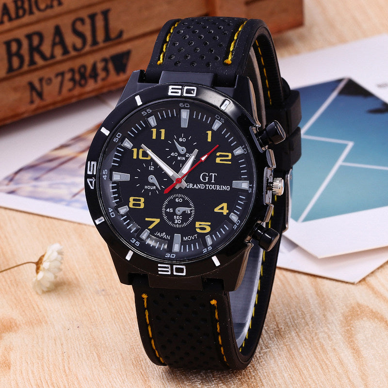 GT Racing Silicone Large Dial Sport Watch – Men’s Quartz Fashion & Business Style