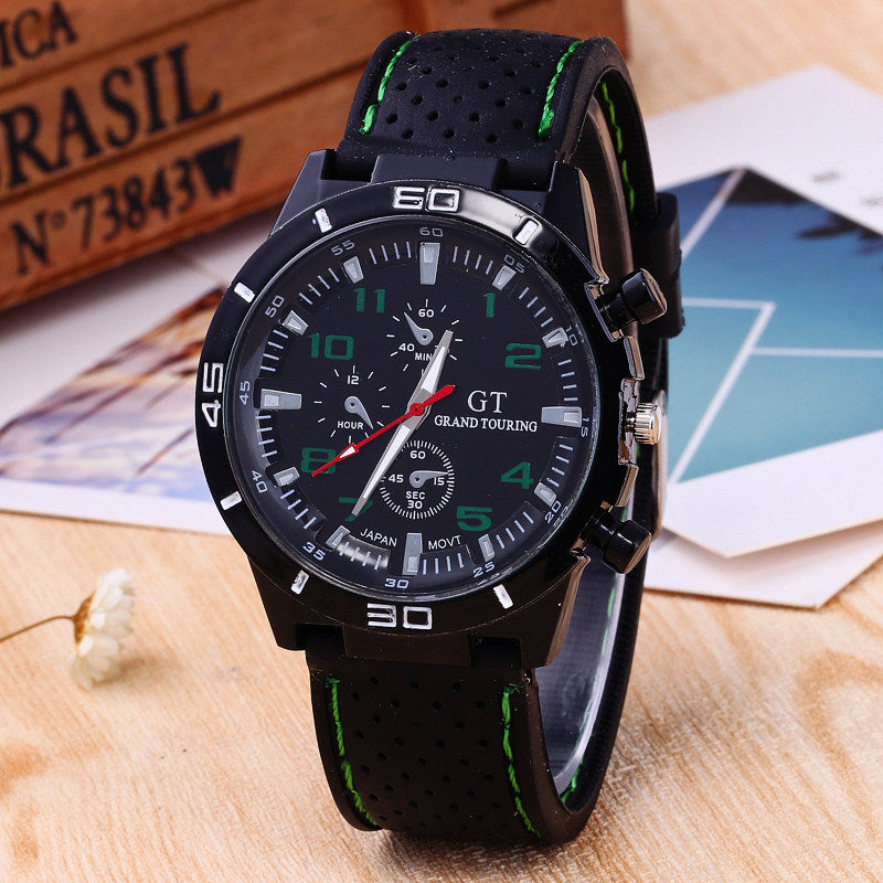 GT Racing Silicone Large Dial Sport Watch – Men’s Quartz Fashion & Business Style