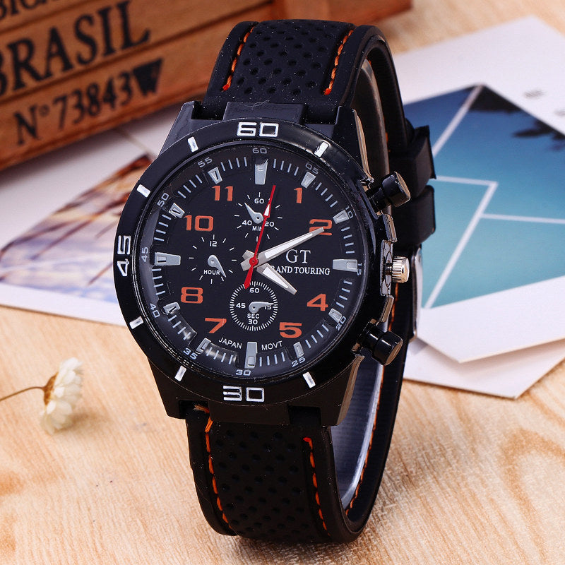 GT Racing Silicone Large Dial Sport Watch – Men’s Quartz Fashion & Business Style