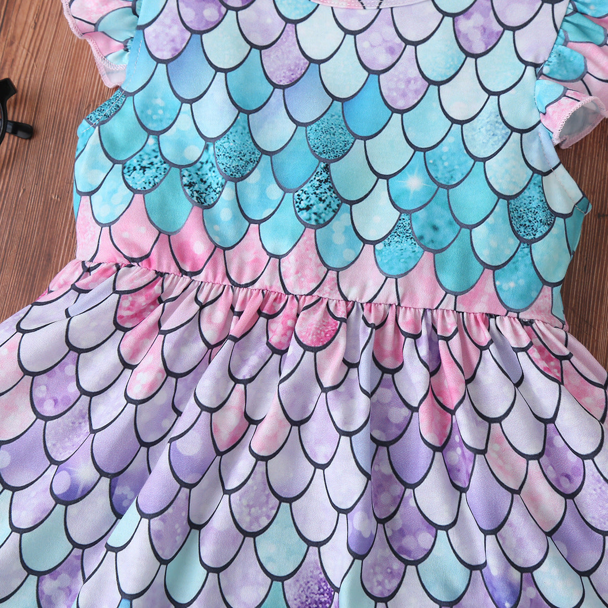 Fish scale print dress