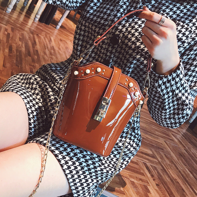 Womens Small Pu Bucket Messenger Bag Oceanic Style Lux