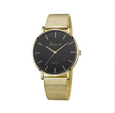 Unisex Casual Quartz Steel Watch Imitation Leather Bracelet