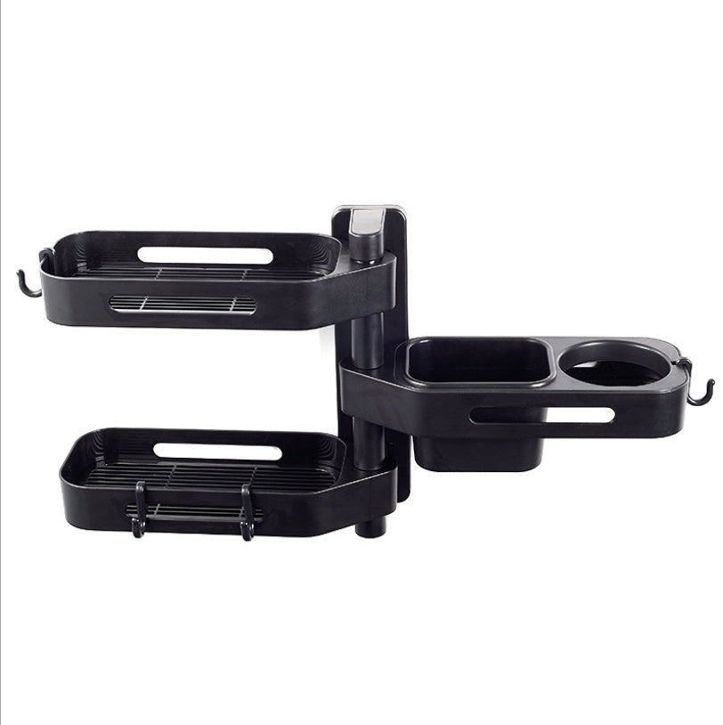 Rotating Wall-Mounted Storage Box – Punch-Free Plastic Organizer for Kitchen & Bathroom