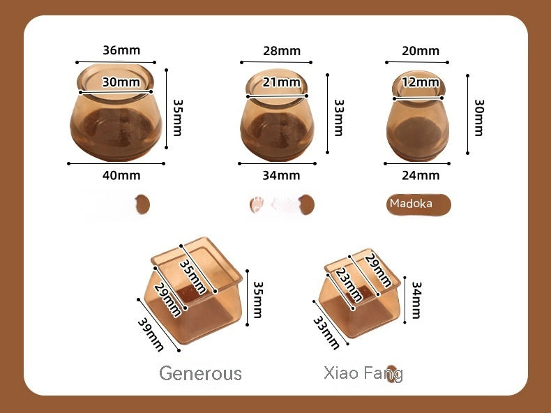 Integrated Felt Thickened Mute Mats For Table And Chair Legs Wear-resistant Protective Floor Table And Chair Foot Pad