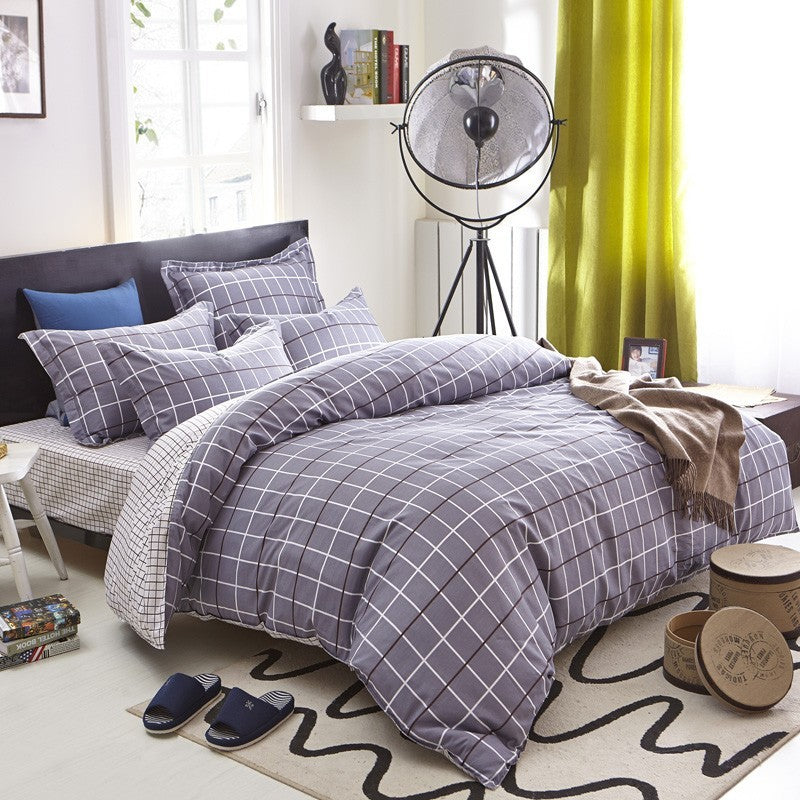 Four-Piece Cotton Bedding Set – Multiple Sizes, Soft and Breathable Home Textile